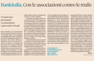 Sul Sole 24Ore un contributo di Antonio Pinto per descrivere il progetto di Banca d'Italia sulla prevenzione delle truffe digitali sui conti correnti
