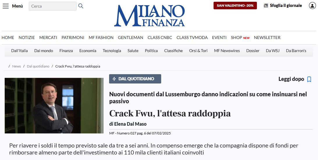 Antonio Pinto intervistato oggi su Milano Finanza sul tema: 
