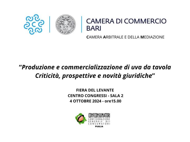 Luigi Fino e Antonio Pinto relatori al convegno Produzione e commercializzazione dell'uva da tavola. Criticità, prospettive e novità giuridiche