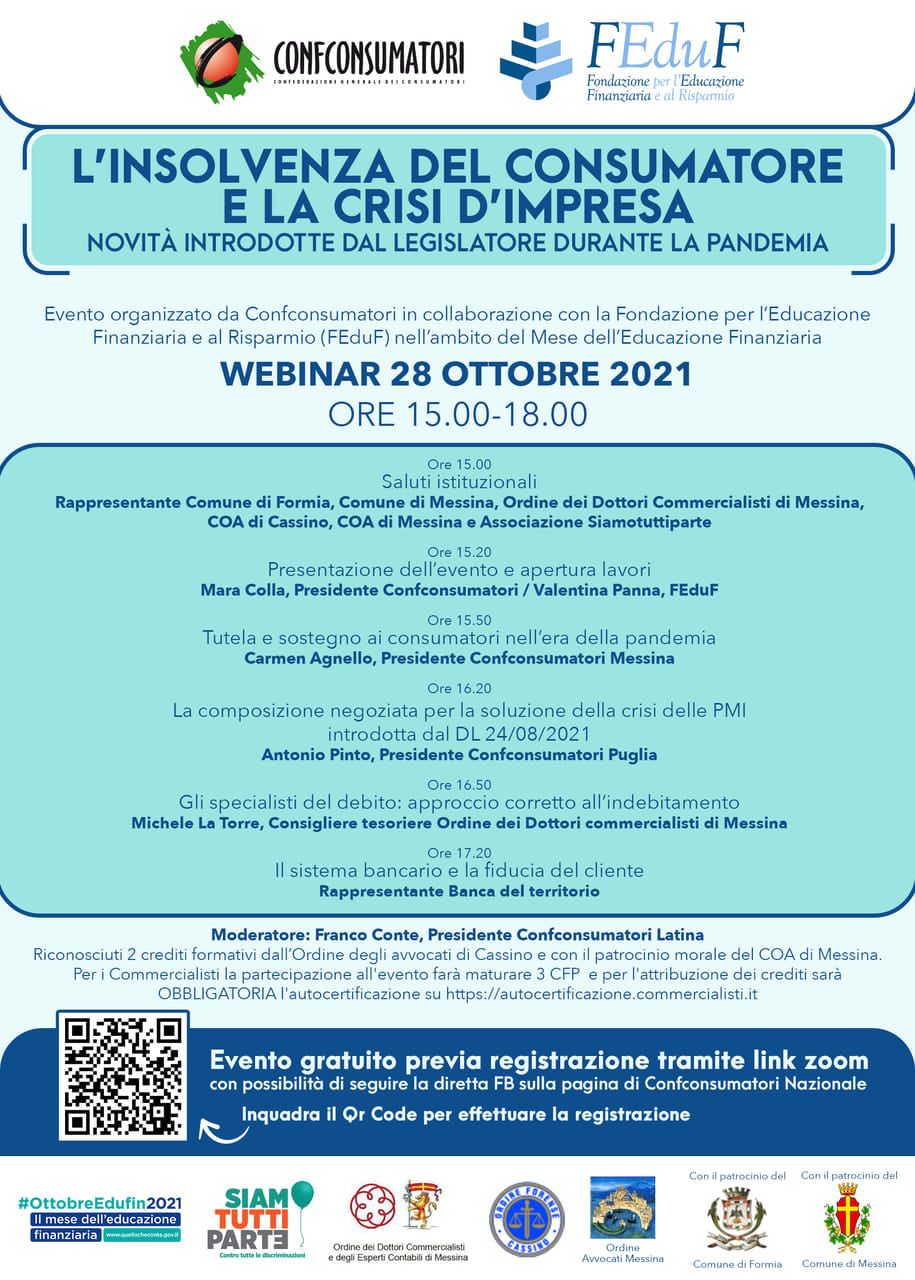 Antonio Pinto relatore sulla composizione negoziata della crisi di impresa in Convegno Edufin